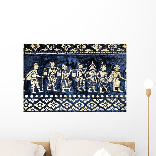 Motif On Side Of Wat Xieng Thong Wall Mural