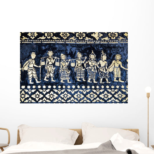 Motif On Side Of Wat Xieng Thong Wall Mural