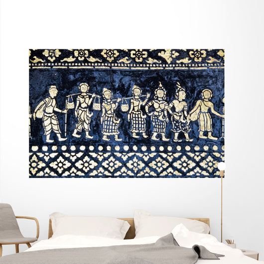 Motif On Side Of Wat Xieng Thong Wall Mural