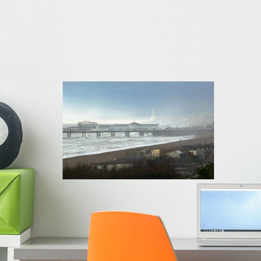 Palace Pier And Shoreham Power Station Wall Mural