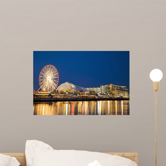Amusement Park On Navy Pier At Dusk Wall Mural