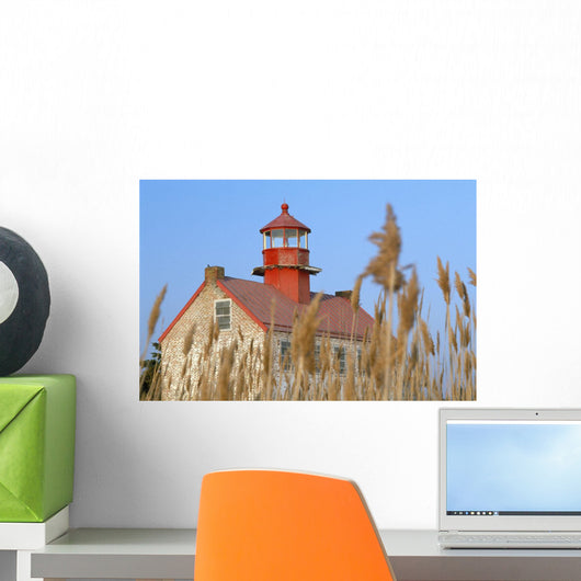 Lighthouse In Wheat Field Wall Mural