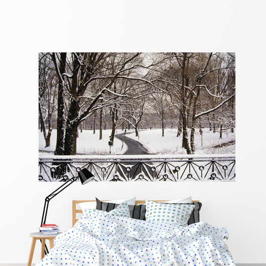 Snow In Central Park Wall Mural