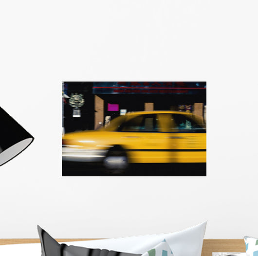 Blurred Yellow Taxi Wall Mural