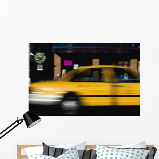 Blurred Yellow Taxi Wall Mural