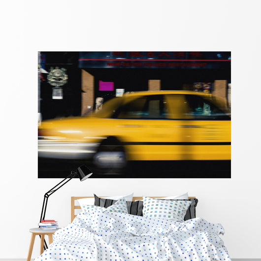 Blurred Yellow Taxi Wall Mural