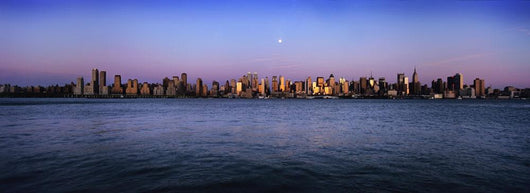 Moon Over Midtown Manhattan Skyline At Dusk Wall Mural