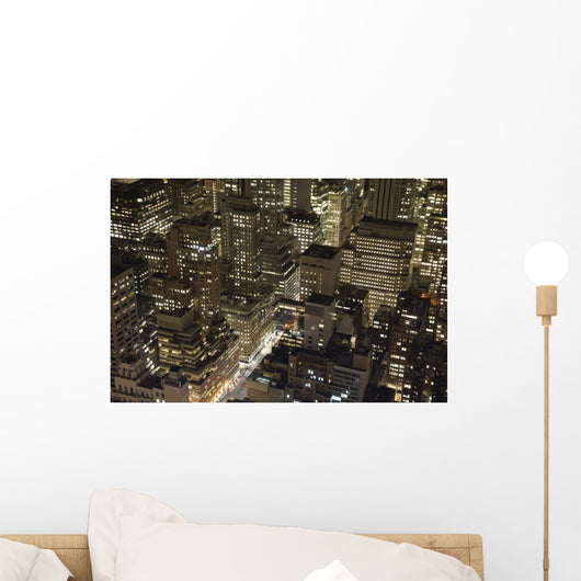 Midtown Manhattan Illuminated At Night Wall Mural