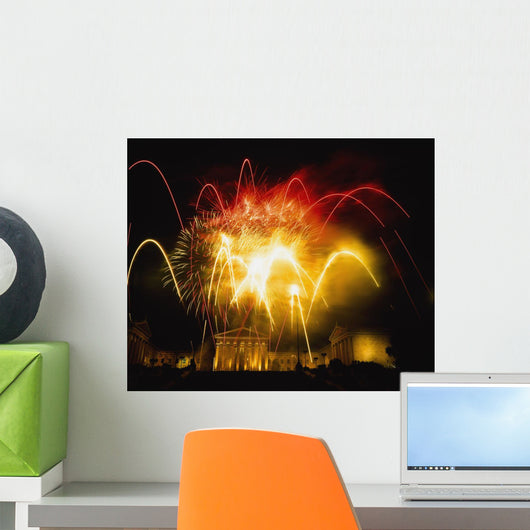 Fireworks At Philadelphia Museum Of Art Wall Mural