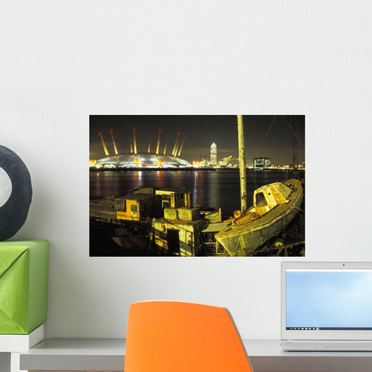 Millenium Dome And Canary Wharf Tower Wall Mural
