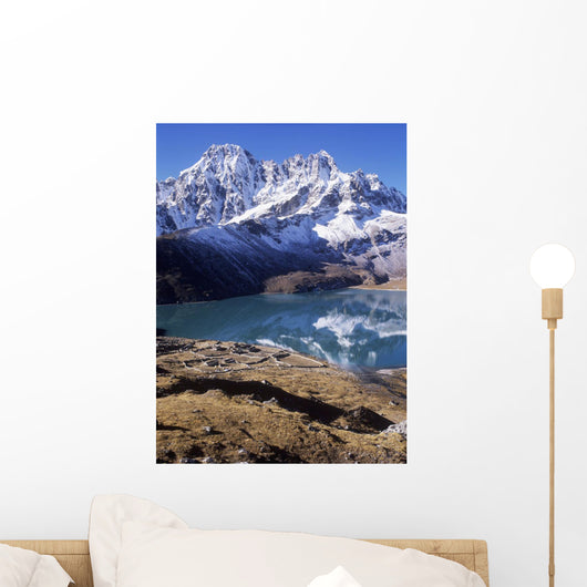 Gkyo Lake And Snowcapped Mountain Wall Mural