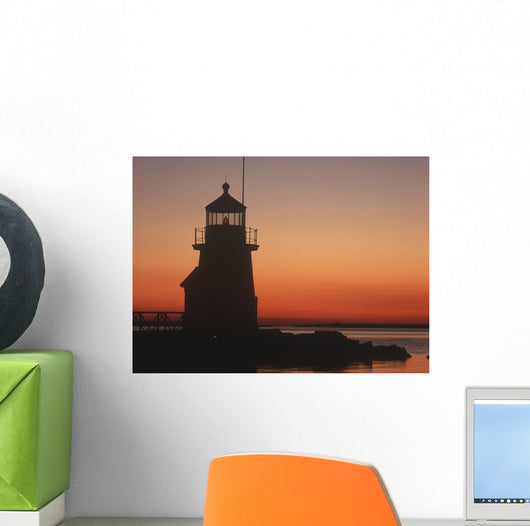 Lighthouse At Sunrise Wall Mural