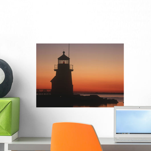 Lighthouse At Sunrise Wall Mural