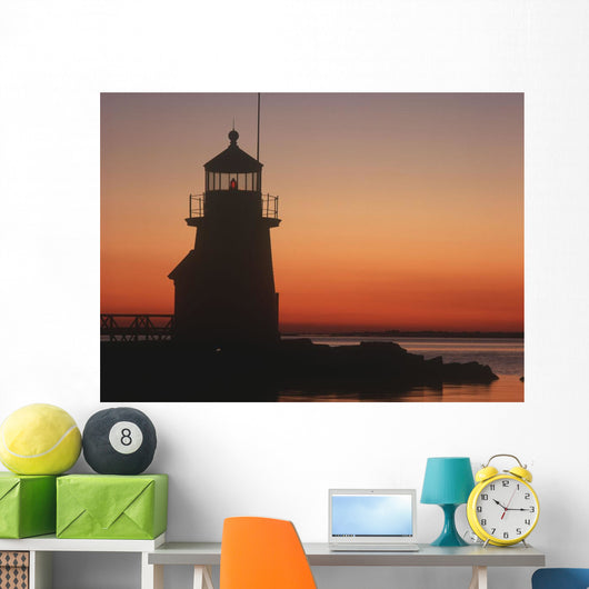 Lighthouse At Sunrise Wall Mural