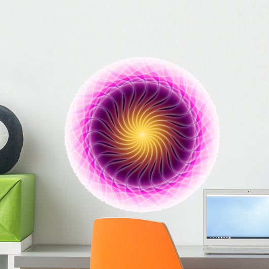Purple Yellow Swirl Mandala Wall Decal
