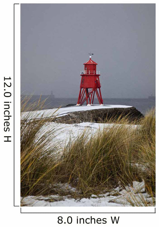 A Red Lighthouse Along The Coast Wall Mural
