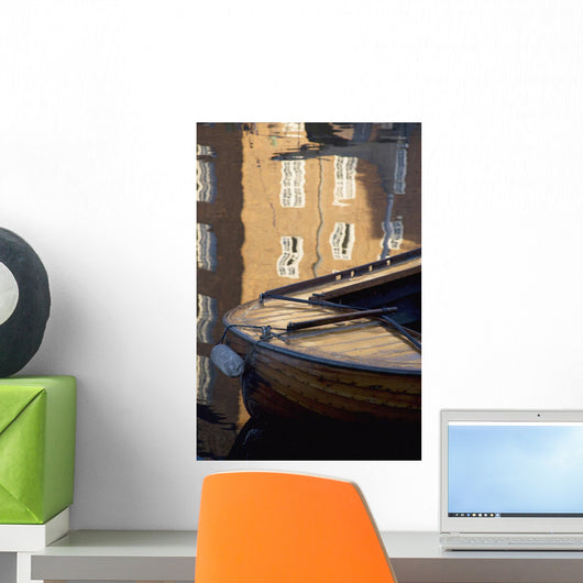 Boat Moored At Christianshavns Canal,Close Up, Copenhagen,Denmark Wall Mural
