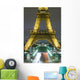 Traffic On Champs D'elysees Under Eiffel Tower At Night, Paris,France Wall Mural