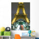 Traffic On Champs D'elysees Under Eiffel Tower At Night, Paris,France Wall Mural