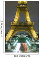 Traffic On Champs D'elysees Under Eiffel Tower At Night, Paris,France Wall Mural