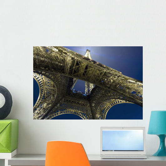 Eiffel Tower At Night,Directly Below, Paris,France Wall Mural