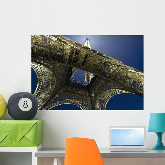 Eiffel Tower At Night,Directly Below, Paris,France Wall Mural