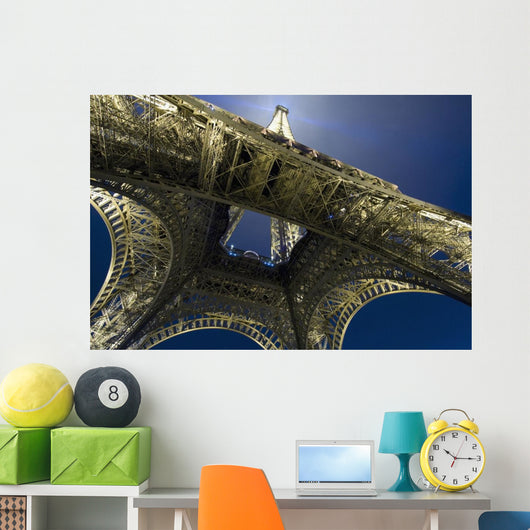Eiffel Tower At Night,Directly Below, Paris,France Wall Mural