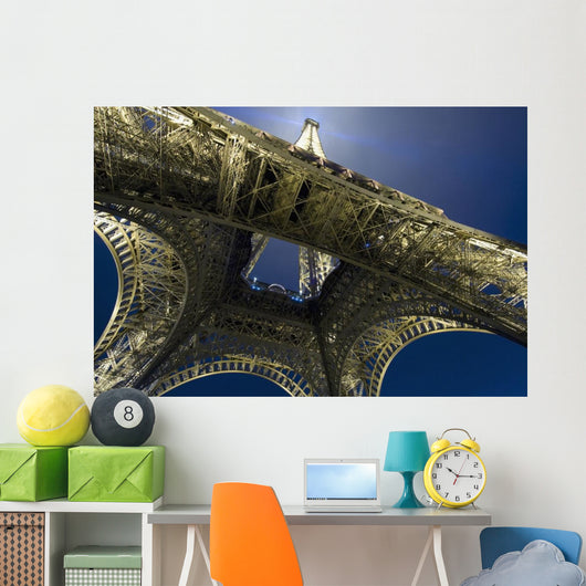 Eiffel Tower At Night,Directly Below, Paris,France Wall Mural