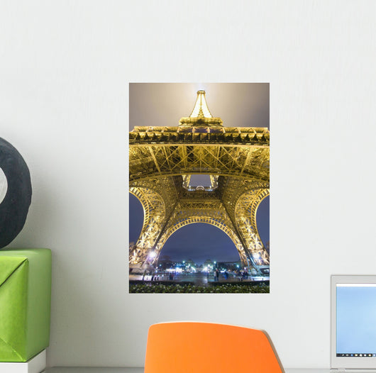 Eiffel Tower At Night,Low Angle View, Paris,France Wall Mural
