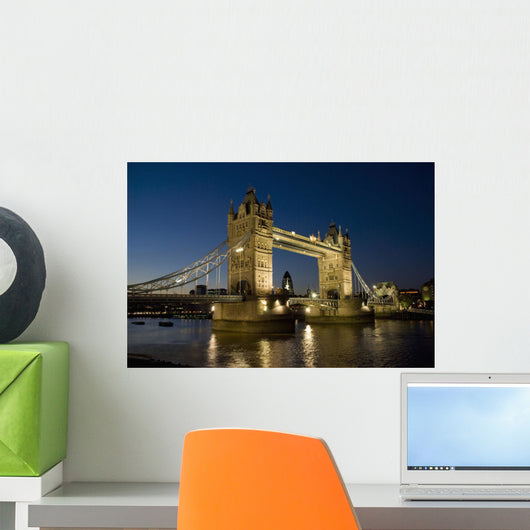 Tower Bridge Illuminated At Night, London,England,Uk Wall Mural