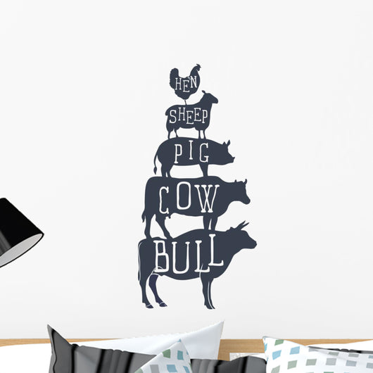 Delicious Rustic Farm Animals Wall Decal