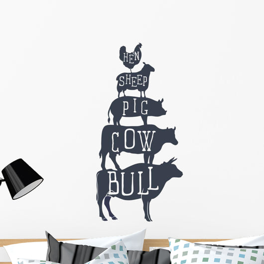 Delicious Rustic Farm Animals Wall Decal