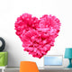 Pink Aster Flowers Heart Wall Decal