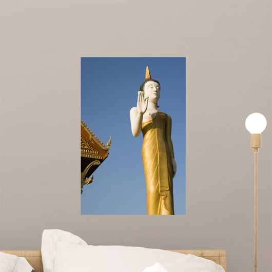 Statue Of Buddha At Wat That Luang Tai, Vientiane,Laos Wall Mural