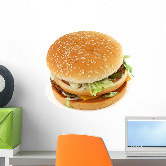 Appetizing Hamburger on White Wall Decal