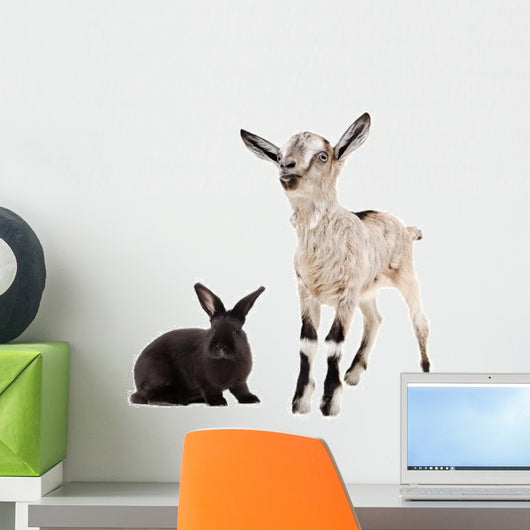 Little Goat and Rabbit Wall Decal Sticker Set
