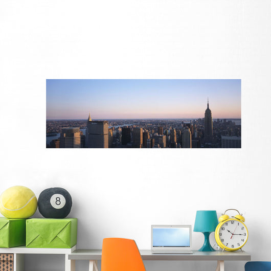 Panoramic View Of Manhattan Wall Mural