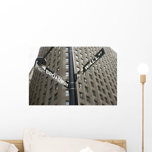 Signs For Broadway And Wall Street Wall Mural