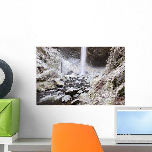 Winter Ice Storm By Latourell Falls Wall Mural