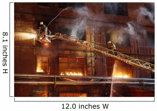 Firefighters fighting a fire Wall Mural