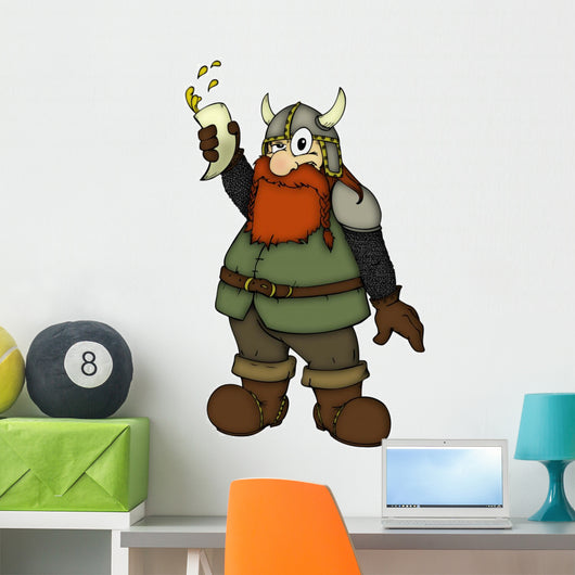 Toasting Dwarf Viking Wall Decal