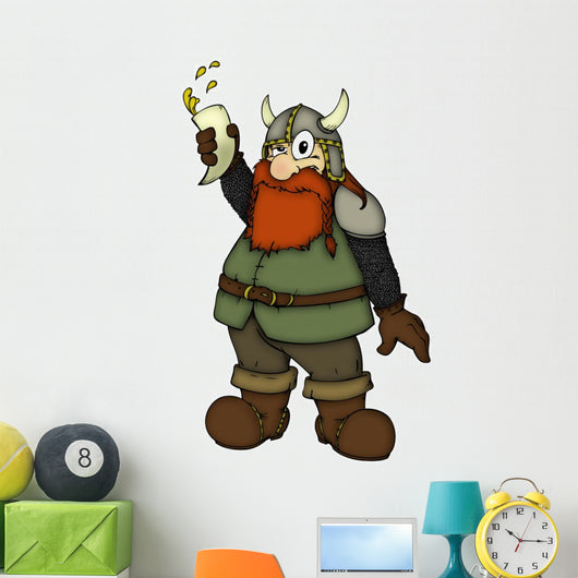 Toasting Dwarf Viking Wall Decal