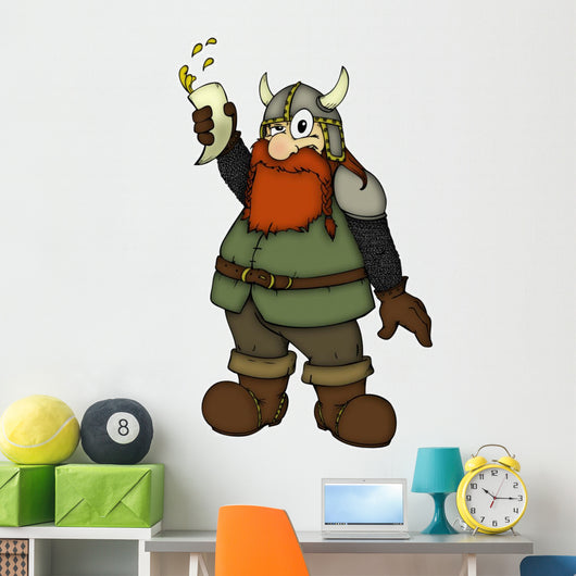 Toasting Dwarf Viking Wall Decal