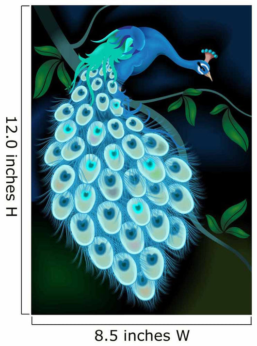 Perching Blue Peacock Wall Mural