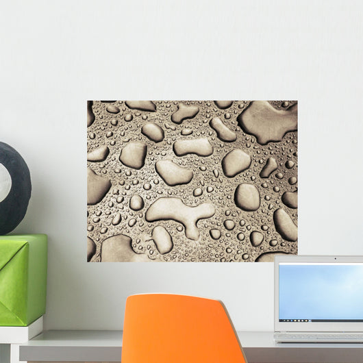 Rain Water On Metal Sheet Wall Mural