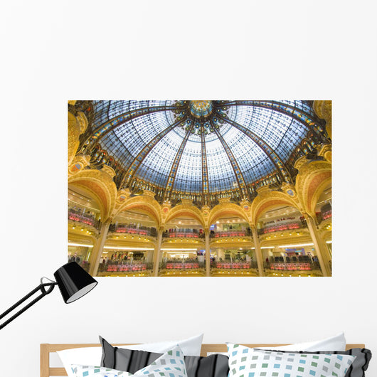 Domed Central Area Of Galeries Lafayette, Paris, France Wall Mural