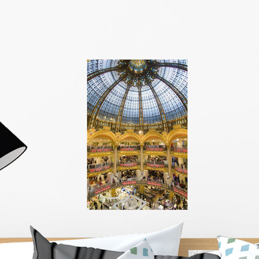 High View Of The Domed Central Area Of Galeries Lafayette Wall Mural