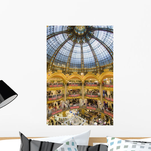 High View Of The Domed Central Area Of Galeries Lafayette Wall Mural