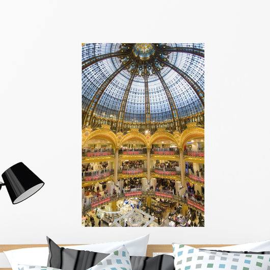 High View Of The Domed Central Area Of Galeries Lafayette Wall Mural