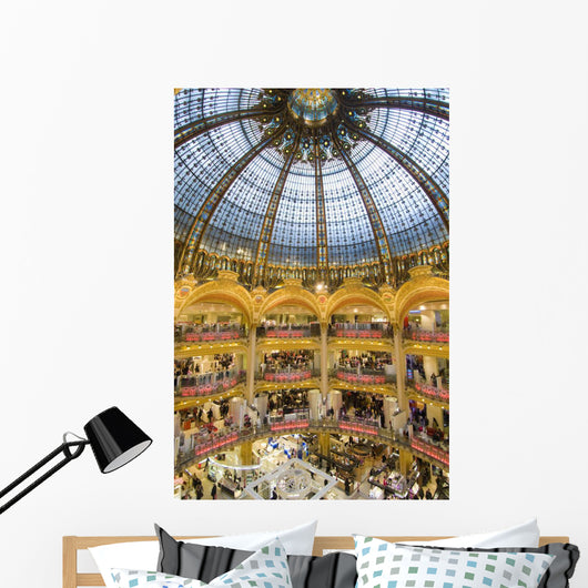 High View Of The Domed Central Area Of Galeries Lafayette Wall Mural